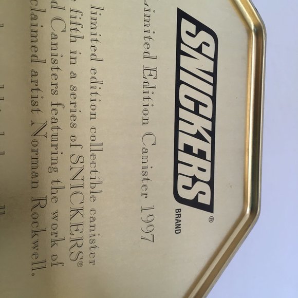 Snickers limited edition canister 1997 Norman Rockwell holiday graphics tin - Picture 6 of 9
